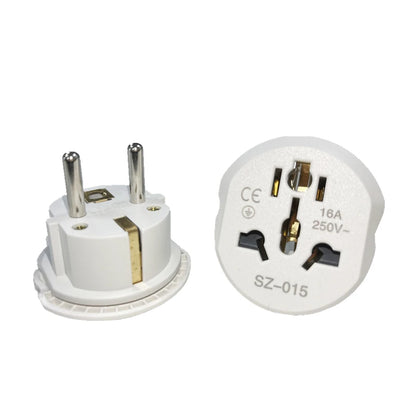 Adaptateur de prise EU US vers EU, adaptateur de prise de voyage universel, AU UK CN vers EU KR, prise murale, 16A, 250V