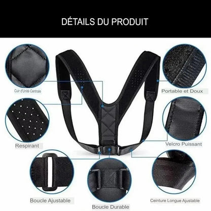 Ceinture de ration de posture du dos unisexe, prévention bossue, ration de position assise, corps respirant qui fait saillie